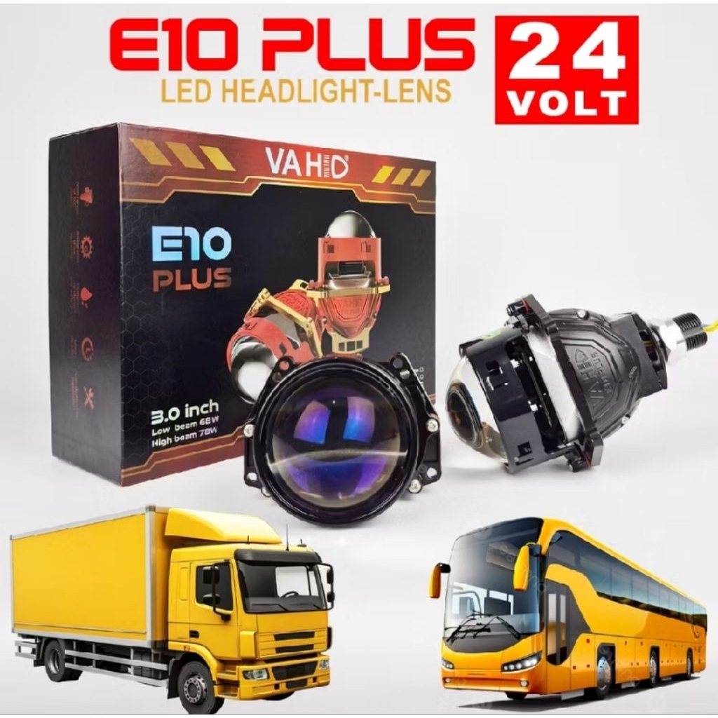 E10plus  24V - Vahid 3 inch LED Projector Dual Core Surpass E10 24 Volt | BiLED Vahid E10Plus 24v (2