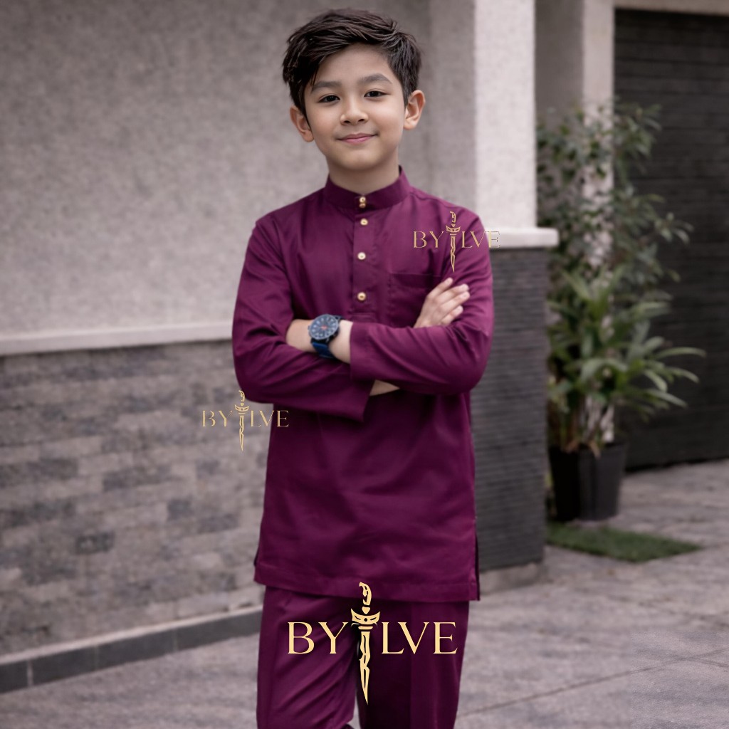 Baju Celana Kurung Melayu Anak Laki-Laki Model Malaysia Slim Fit - Setelan Baju Muslim
