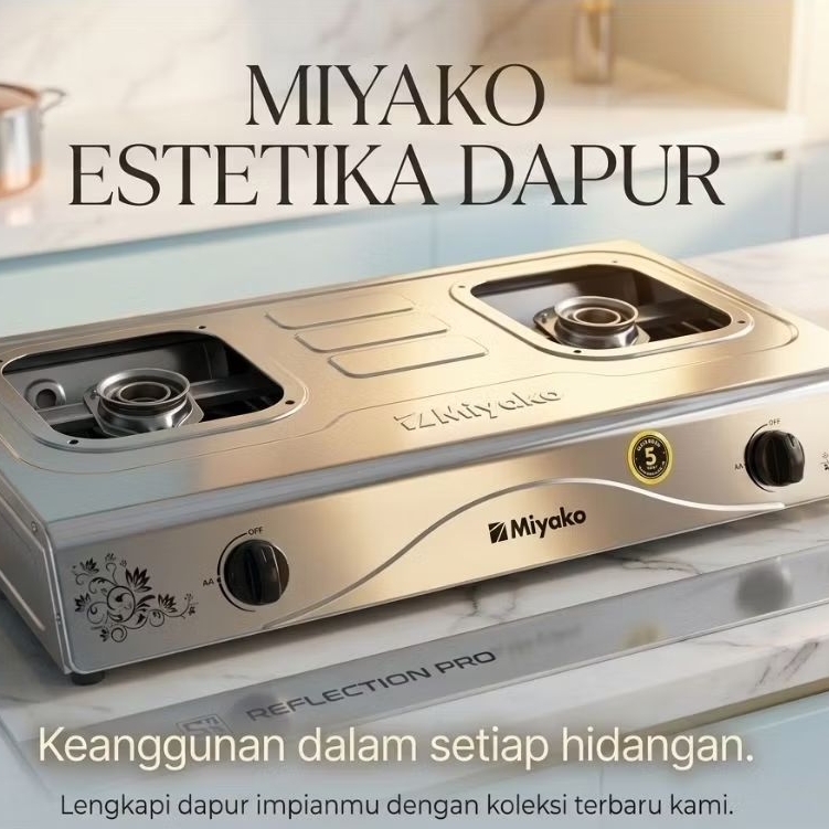 Miyako KG-502SS kompor 2 tungku