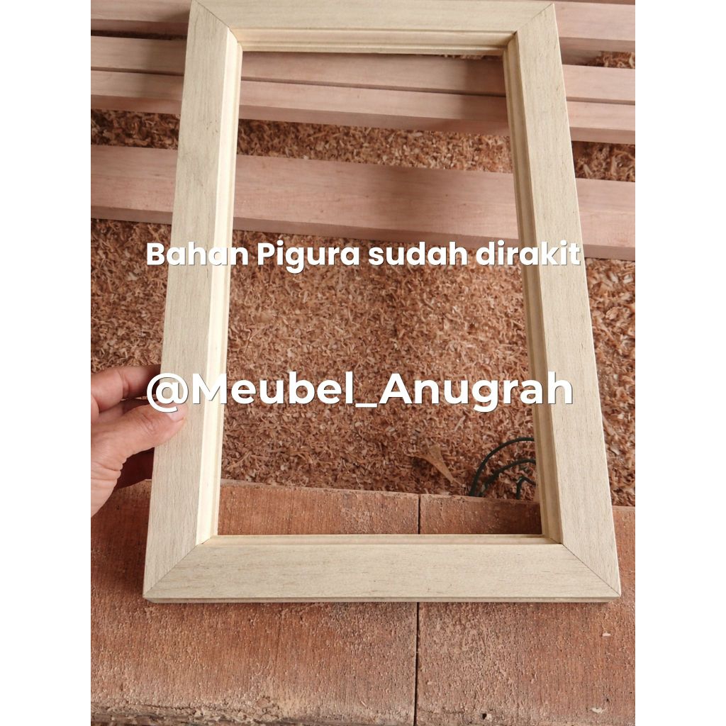 Lis Pigura 30x50 Kayu Siap Pasang | Perpil Cowak Rapi | Free Lem & Paku