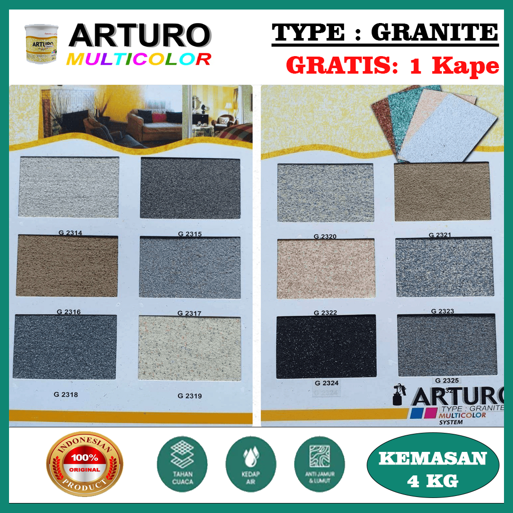 ARTURO Cat Texture Type Granite 4 KG (GLN) - FREE 1 Kape