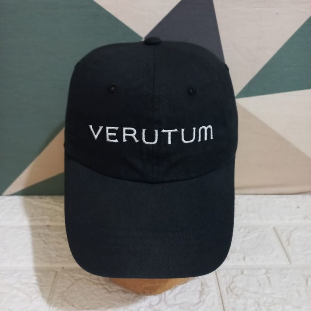 Topi Baseball Unisex Verutum Ceper Hitam stok 7770
