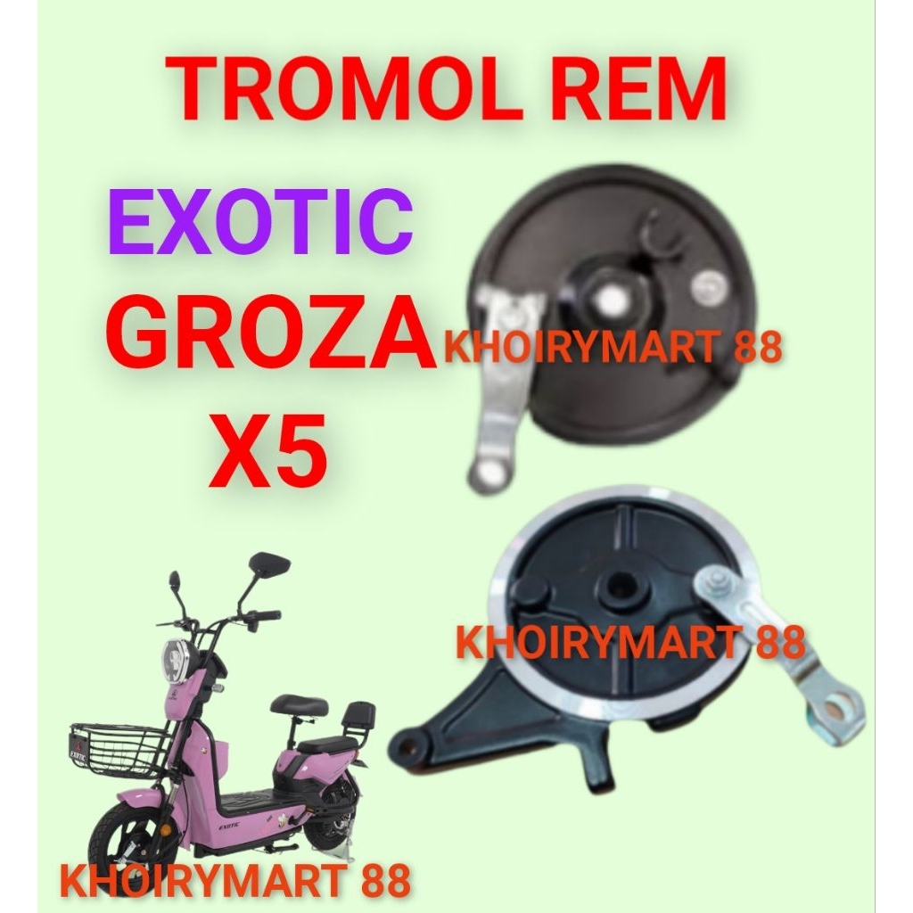 tromol rem exotic groza x5 rumah kampas rem sepeda listrik exotic groza x5