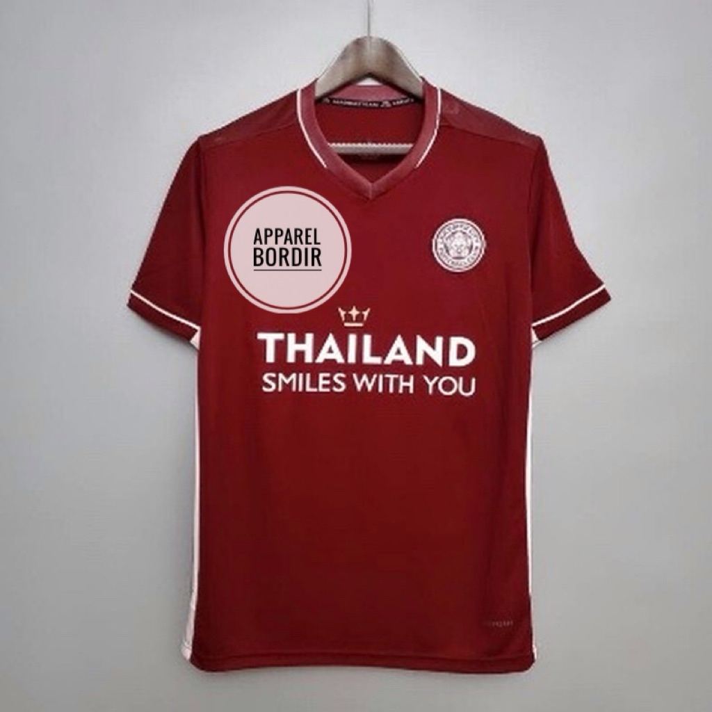 LOGO BORDIR JERSEY BOLA JERSEY FUTSAL JERSEY OLAHRAGA JERSEY LEICESTER AWAY MAROON