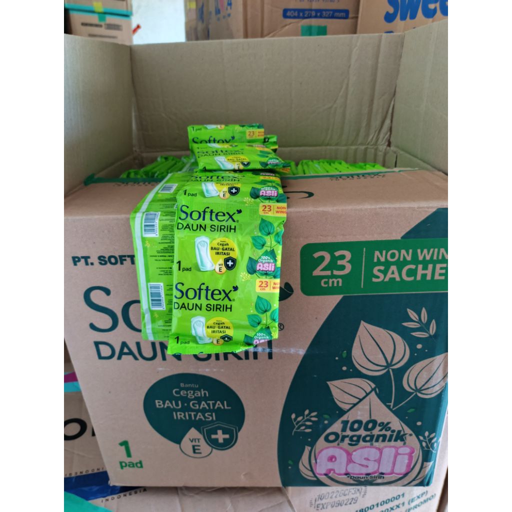 1 KARTON SOFTEX DAUN SIRIH non wing RENCENG /48 RENCENG