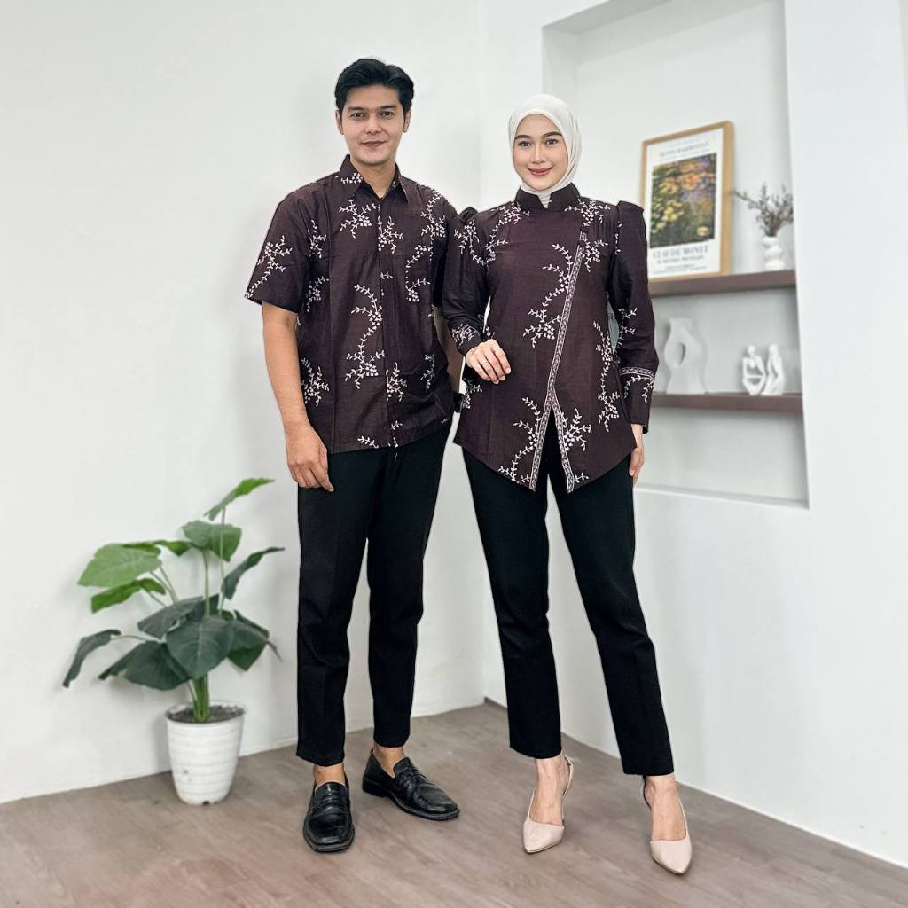 Batik Couple Atasan Blus Wanita Model Terbaru Batik Kerja Seragam Kantor Size Jumbo