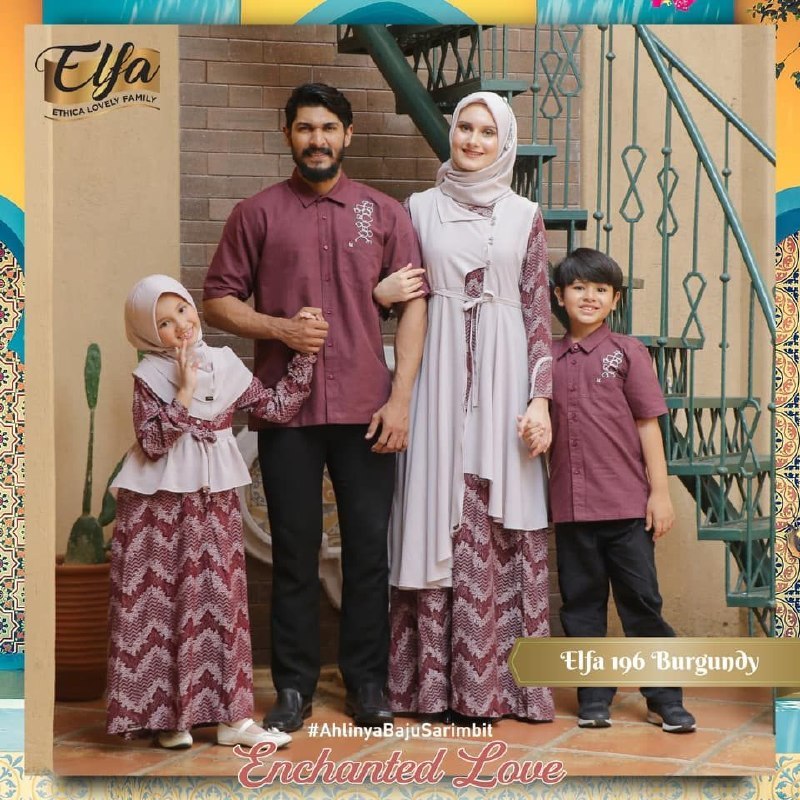 (COD) READY TERMURAH SARIMBIT/ COUPLE KELUARGA BY ETHICA ELFA BURGUNDY GAMIS ANAK