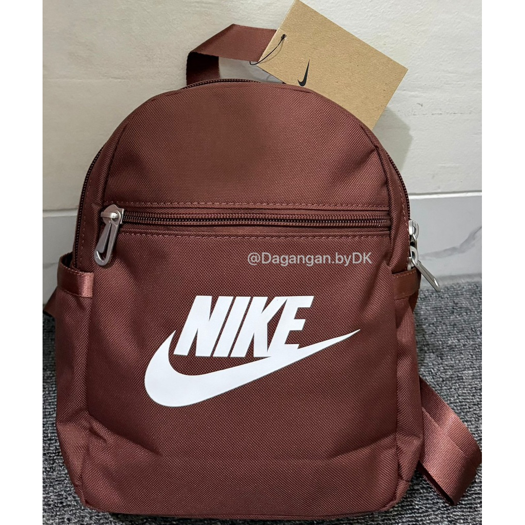 Tas Nike Mini Backpack White Logo Original 100% Brown