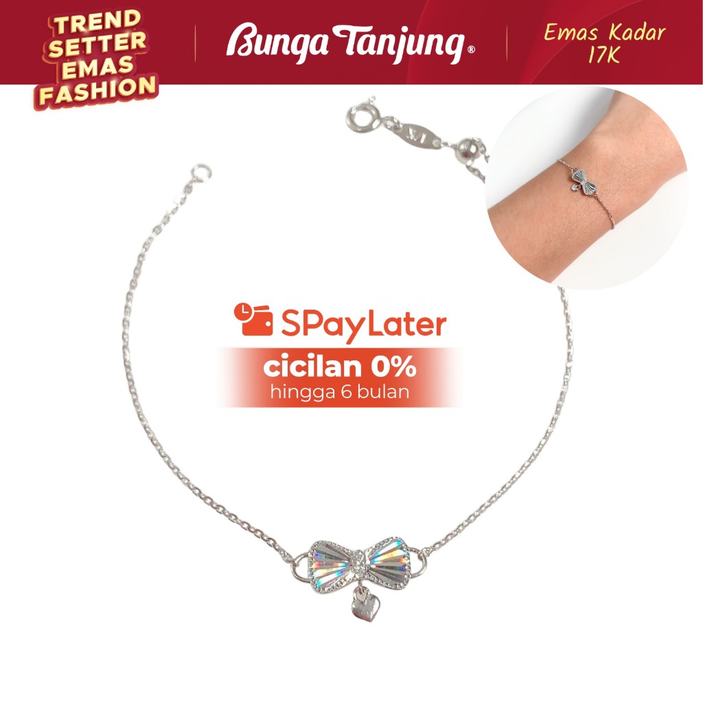 GELANG SERUT HOLOGRAM PITA HATI BLINK B - EMAS 17K - BUNGA TANJUNG GOLD