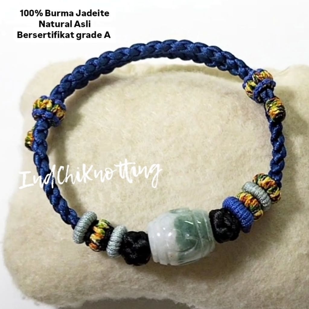 Gelang Giok Asli 100% Burma [Jadeite] Barrel Lu Lu Tong Bersertifikat 1441