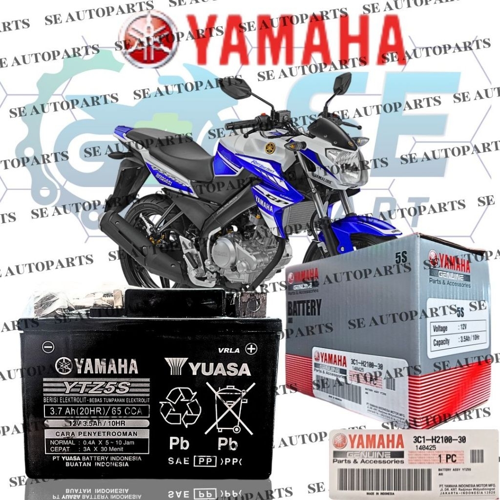 Aki Motor Full Kering Yamaha Yuasa YTZ5S YAMAHA Vixion, R15, Aerox 125 Original