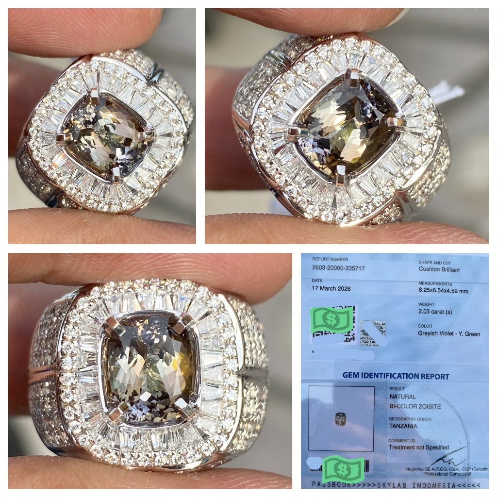 Natural 2.03ct bi color tanzanite zoisite