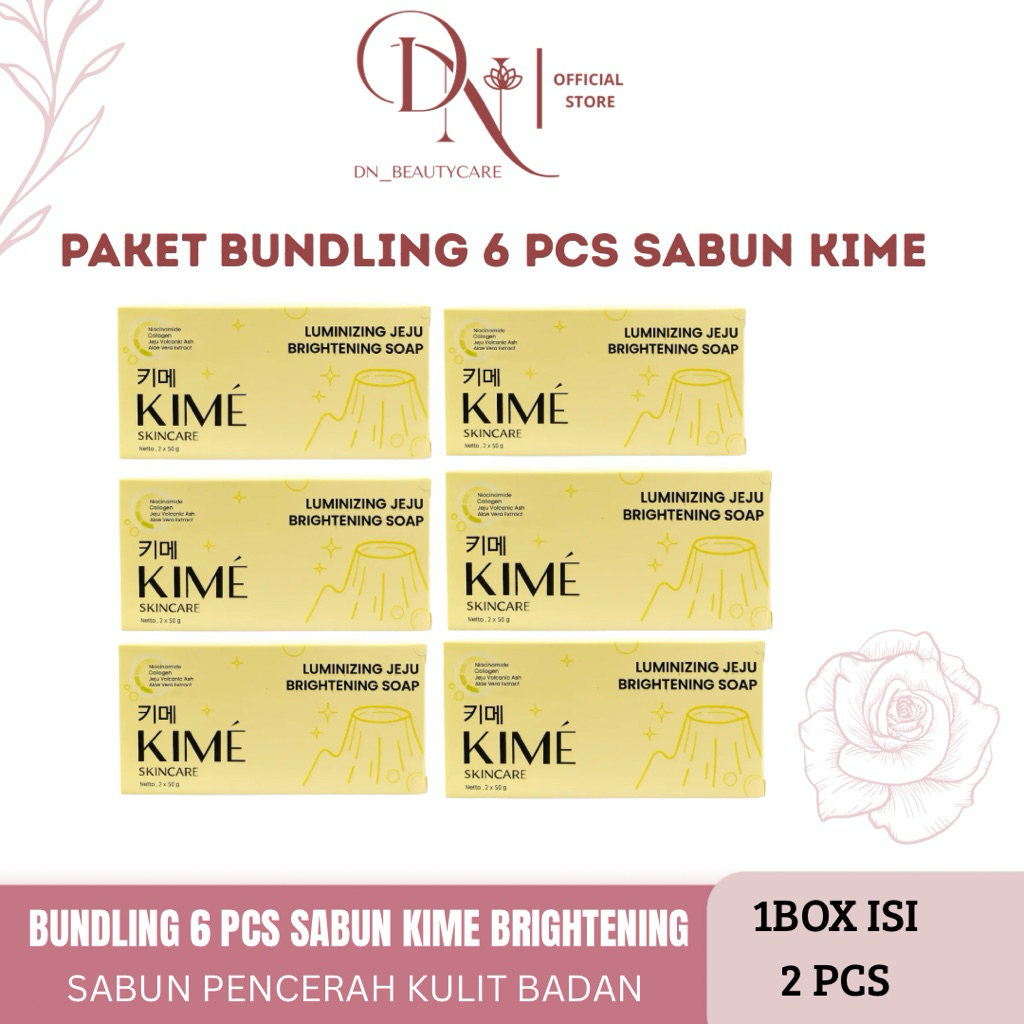 [BUNDLING 6 BOX] SABUN KIME LUMINIZING JEJU KOREA SABUN PEMUTIH  BADAN KIME SABUN PENGHILANG BELANG 