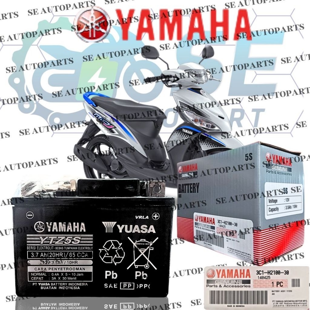 Aki Motor Full Kering Yamaha Yuasa YTZ5S YAMAHA Mio J, Mio S, Mio Z Original