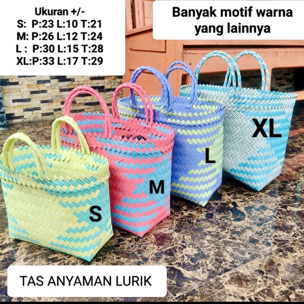 Tasanyaman Plastik Lurik Ngawi/Tas anyam/Tas sembako