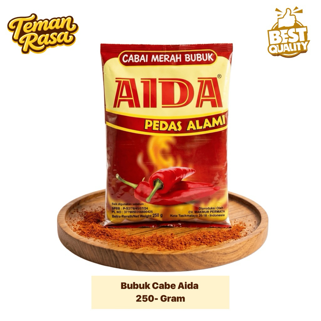 Bubuk Cabe AIDA Asli | Kemasan 250 Gram | Cabe Bubuk Pedas Alami | Bumbu Masak