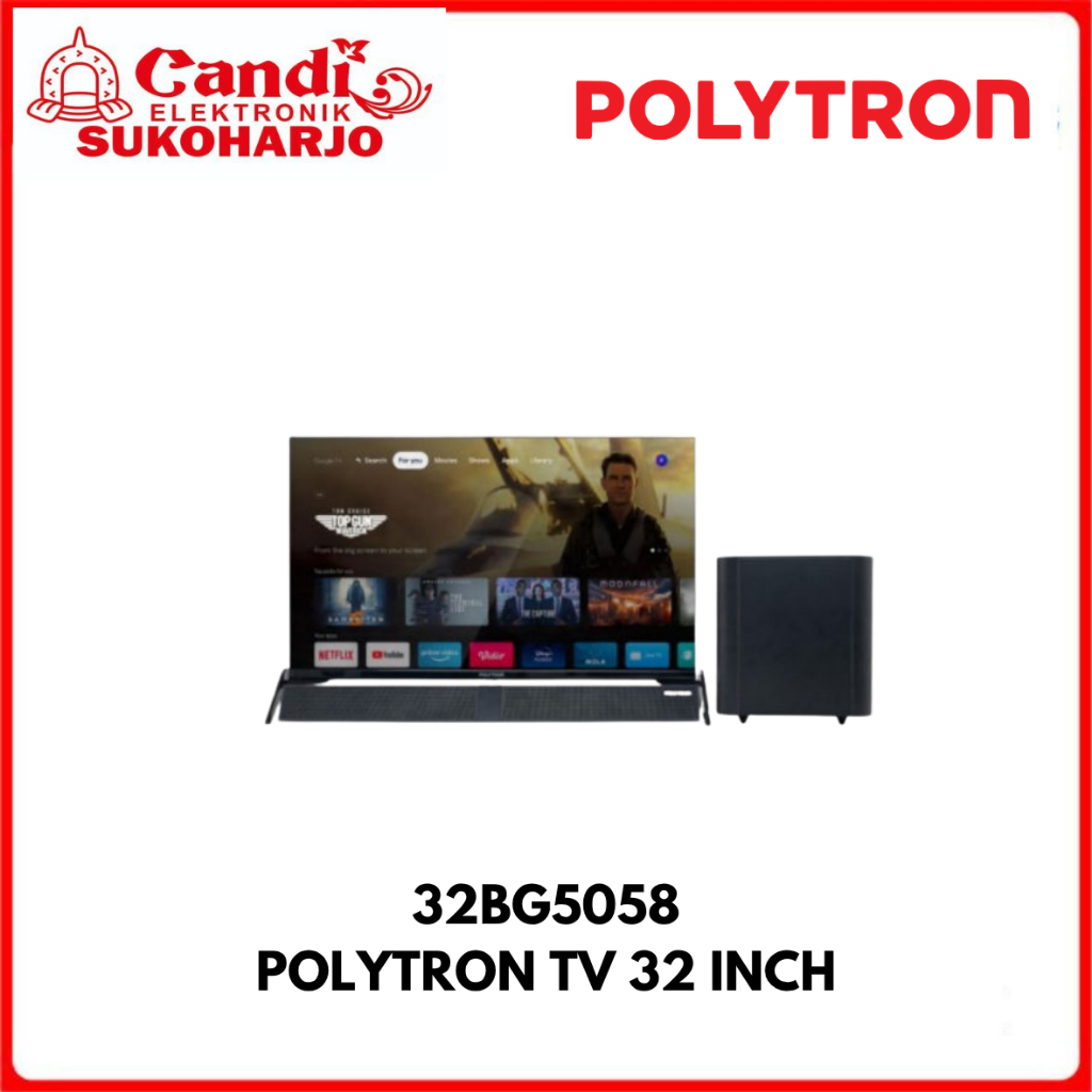 POLYTRON Televisi LED Smart Android TV 32 Inci Mola TV Soundbar