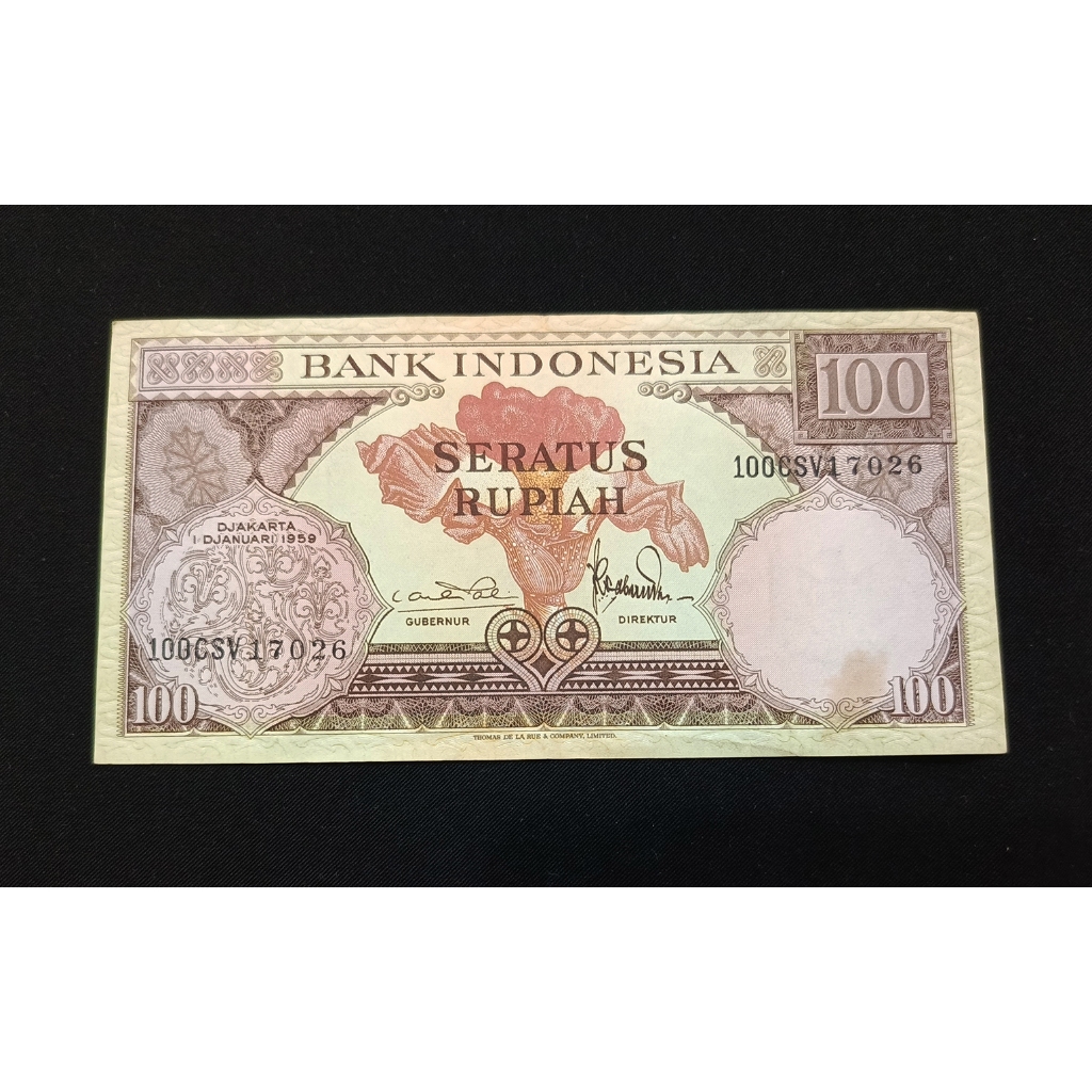 UANG KERTAS JADUL 100 RUPIAH BUNGA 1959