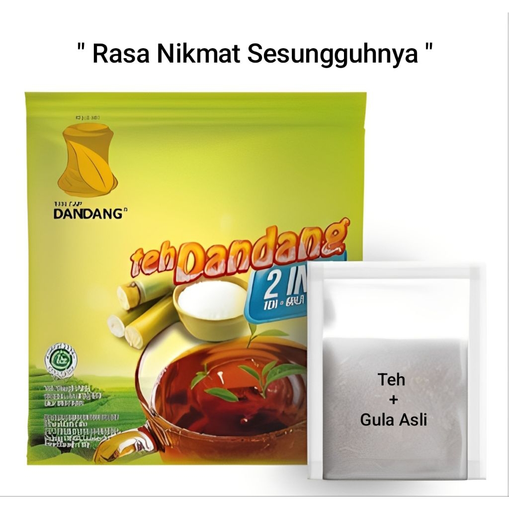 Teh Dandang 2 in 1 Sachet 1 pcs Teh Celup Gula Praktis Teh Wangi Manis Siap Seduh