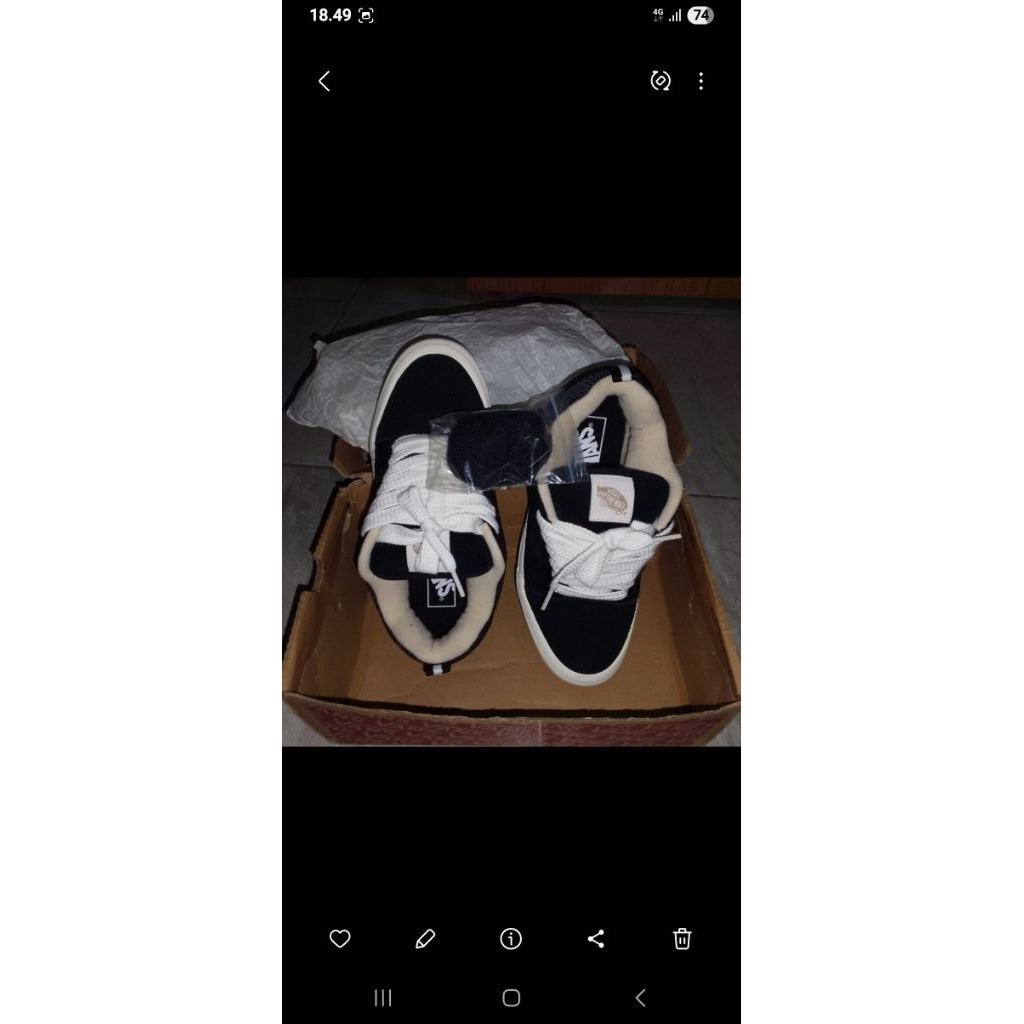 VANS KNU SKOOL BLACK WHITE SIZE 39