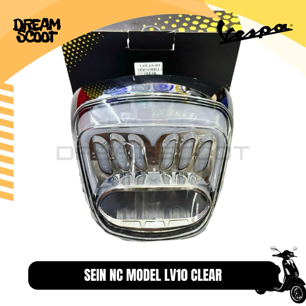Stoplamp NC PROJECT Model Level10 CLEAR Vespa Sprint Vespa Primavera Stoplamp Vespa Matic Lampu bela