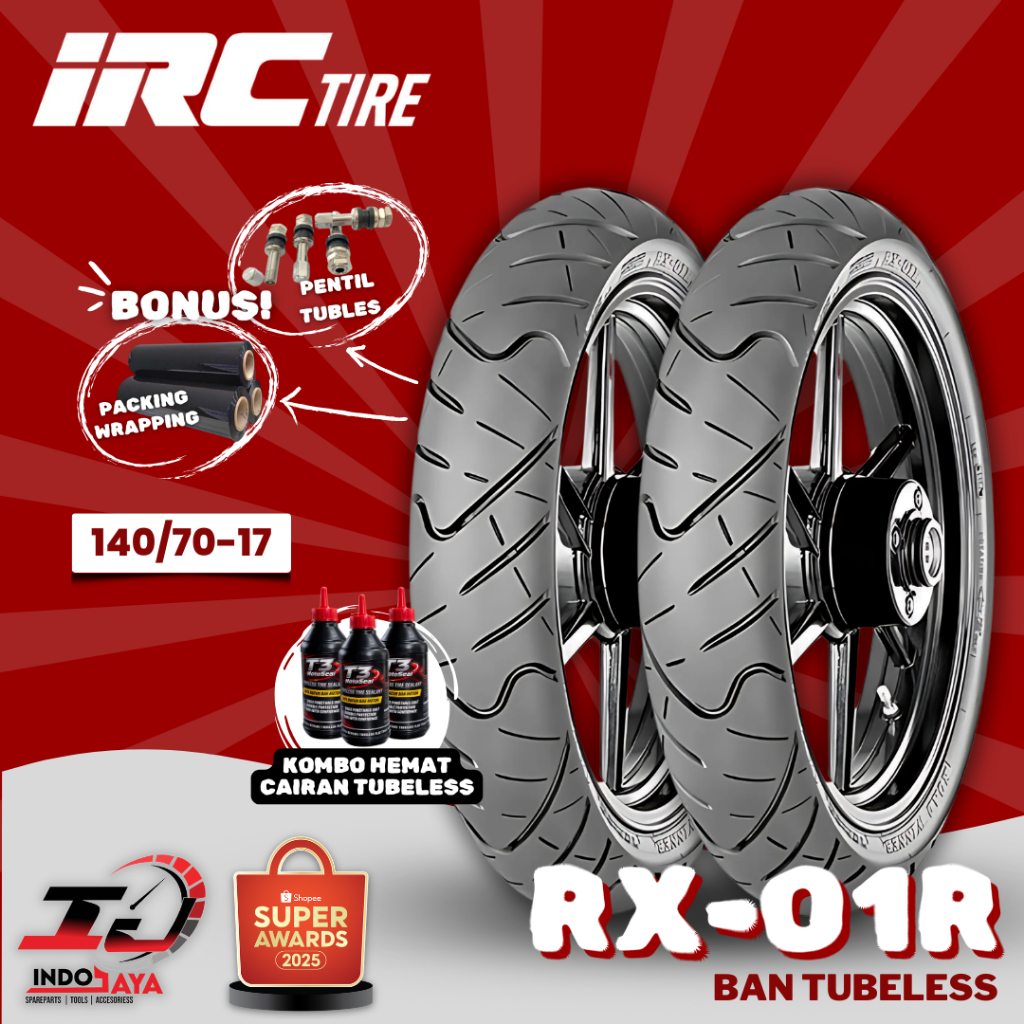 [READY STOCK] BAN LUAR TUBELESS IRC RX-01 (140/70-17) BAN BELAKANG BAN GEMBOT / VIXION / BYSON / CB 