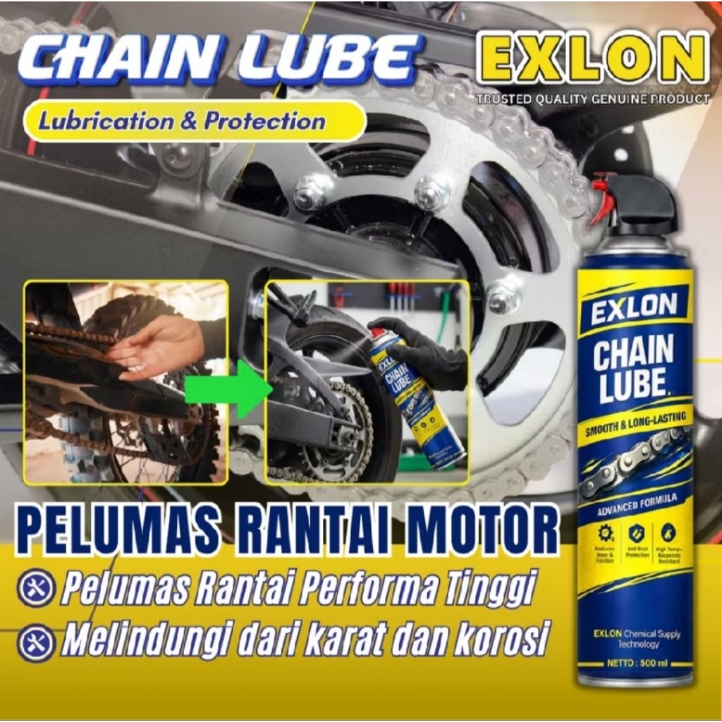 EXLON Chain Lube - Pelumas Rantai Motor Anti Karat & Anti Bising