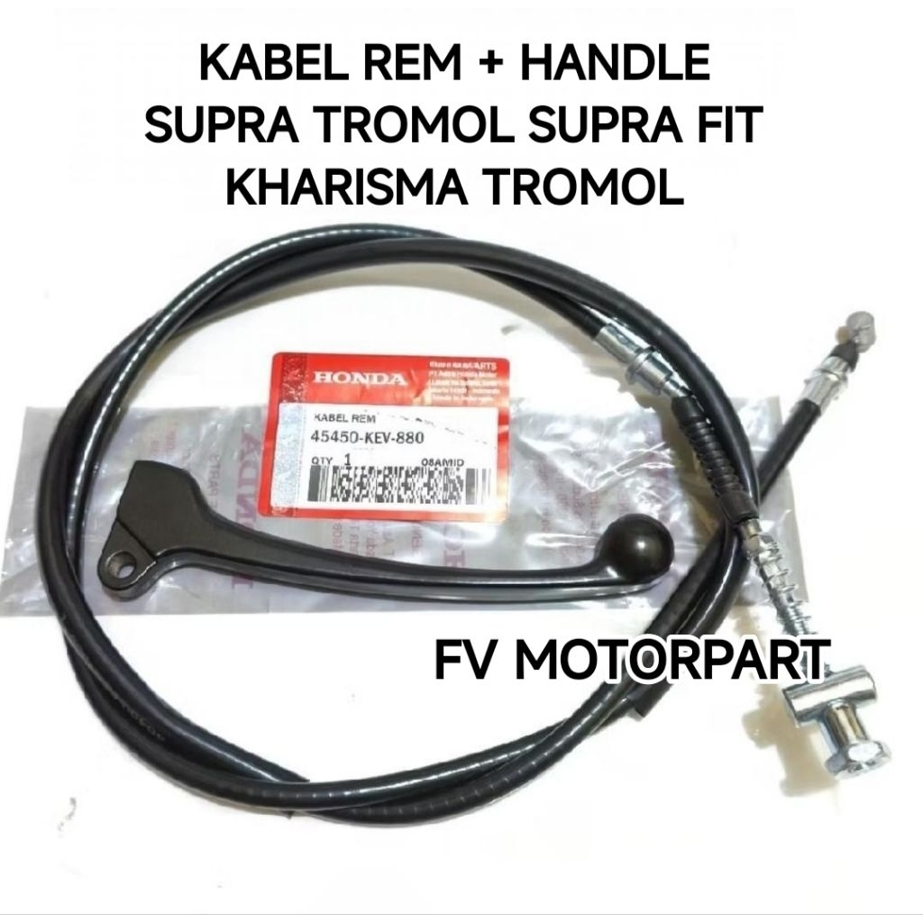 KABEL REM +HANDLE REM KANAN HONDA SUPRA TROMOL SUPRA FIT TROMOL KHARISMA TROMOL