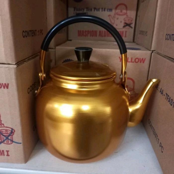Teko Kuning Teko Mini Yellow Fancy Tea Maspion 12cm 14cm 16cm Masak Air Teko Alumunium Emas Teko kun