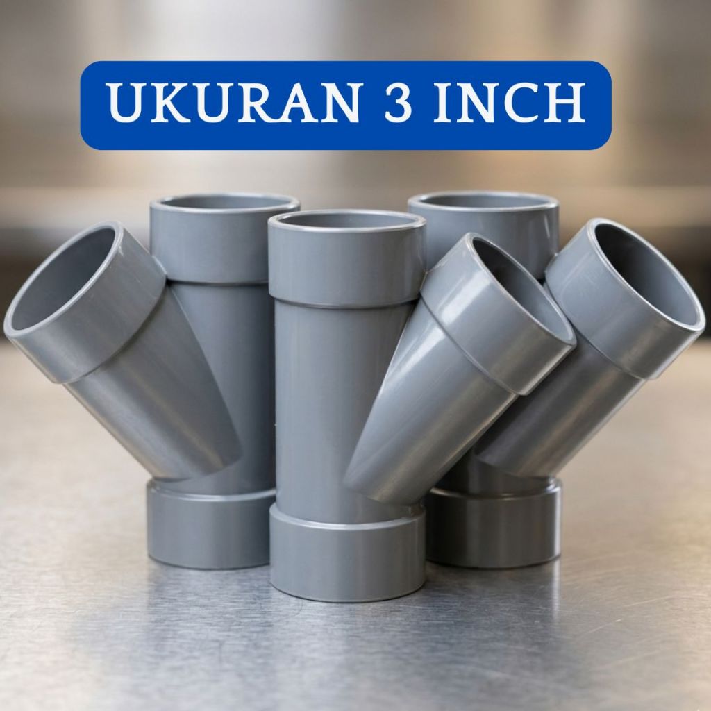 Fitting Paralon Y D 3 Inch PVC Pembagi Pipa Air Limbah Sanitasi