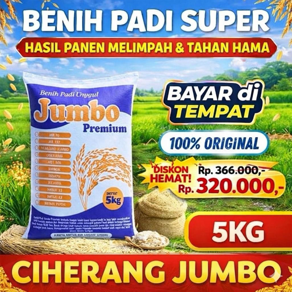 Benih Padi Ciherang Jumbo super 5kg
