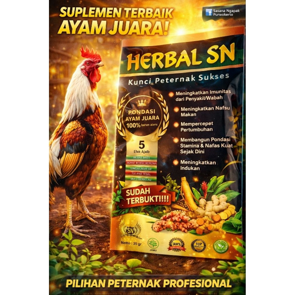 Herbal SN 100 Gram - Ramuan Herbal Ayam untuk Meningkatkan Nafsu Makan