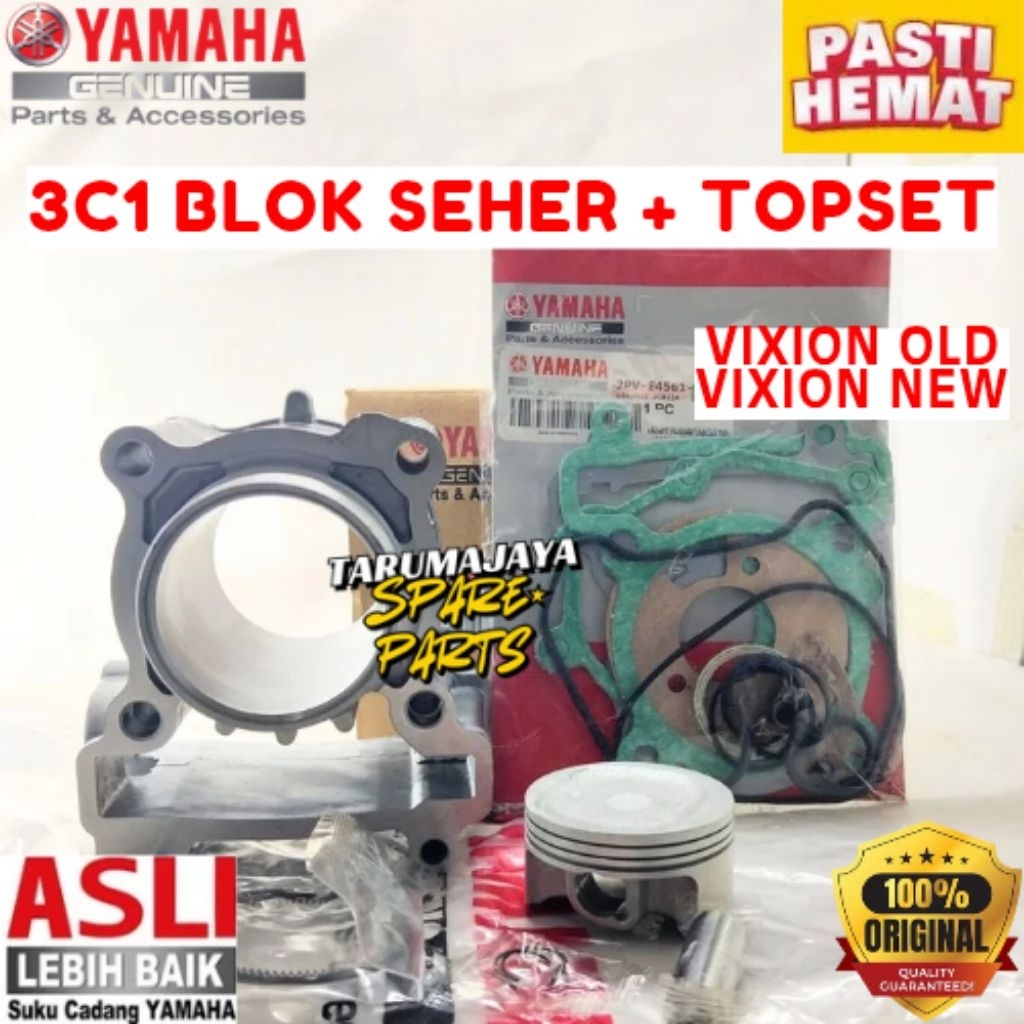 BLOK SEHER + TOPSET ORIGINAL YAMAHA KODE 3C1, BLOK SEHER + TOPSET VIXION OLD, BLOK SEHER + TOPSET VI
