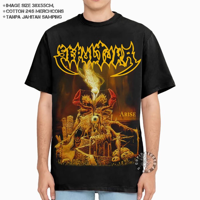 Kaos Band Sepultura Baju Musik Rock Thrash Metal Bootleg Unisex T shirt - Arise