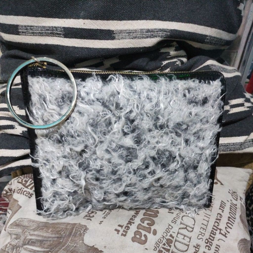 Dompet Clutch Pouch Wanita Bulu
