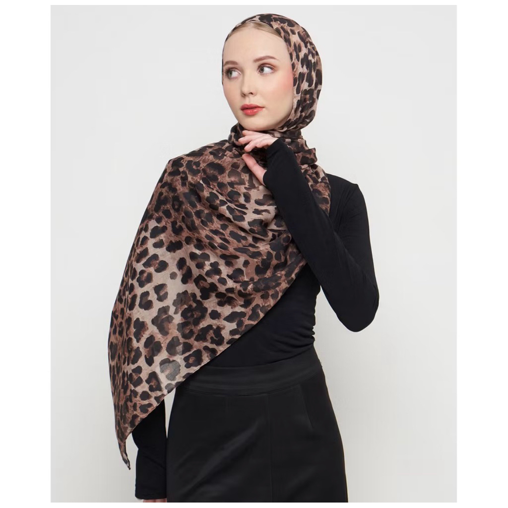 LUXOR - Printed Cotton Modal Pashmina leopard new