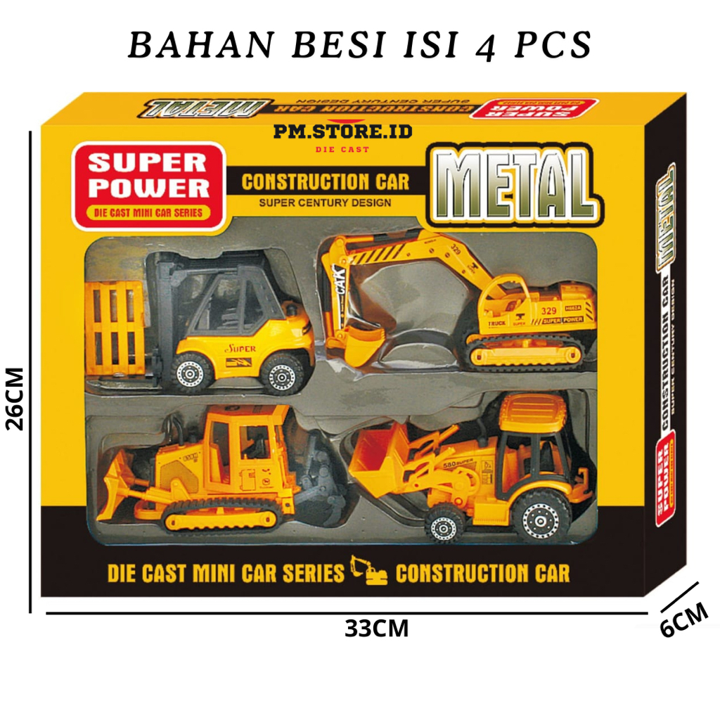 Mainan Anak Diecast Truk dan Konstruksi Construction Car Metal F4 Mainan Diecast Construction