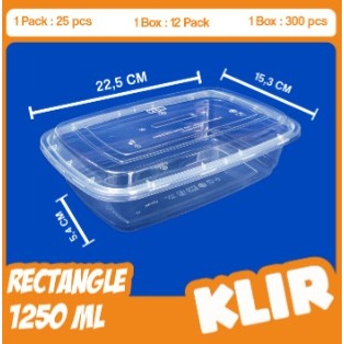 Thinwall Rectangle Klir Ukuran 200 300 650 800 ML Box Bening Food grade Kotak Bening Wadah Plastik S