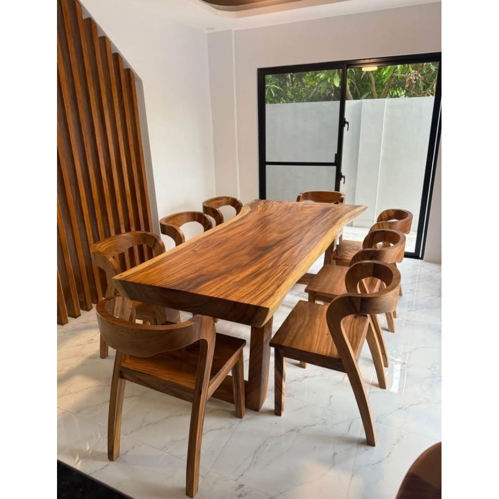 set meja makan atau meja kafe kursi 8