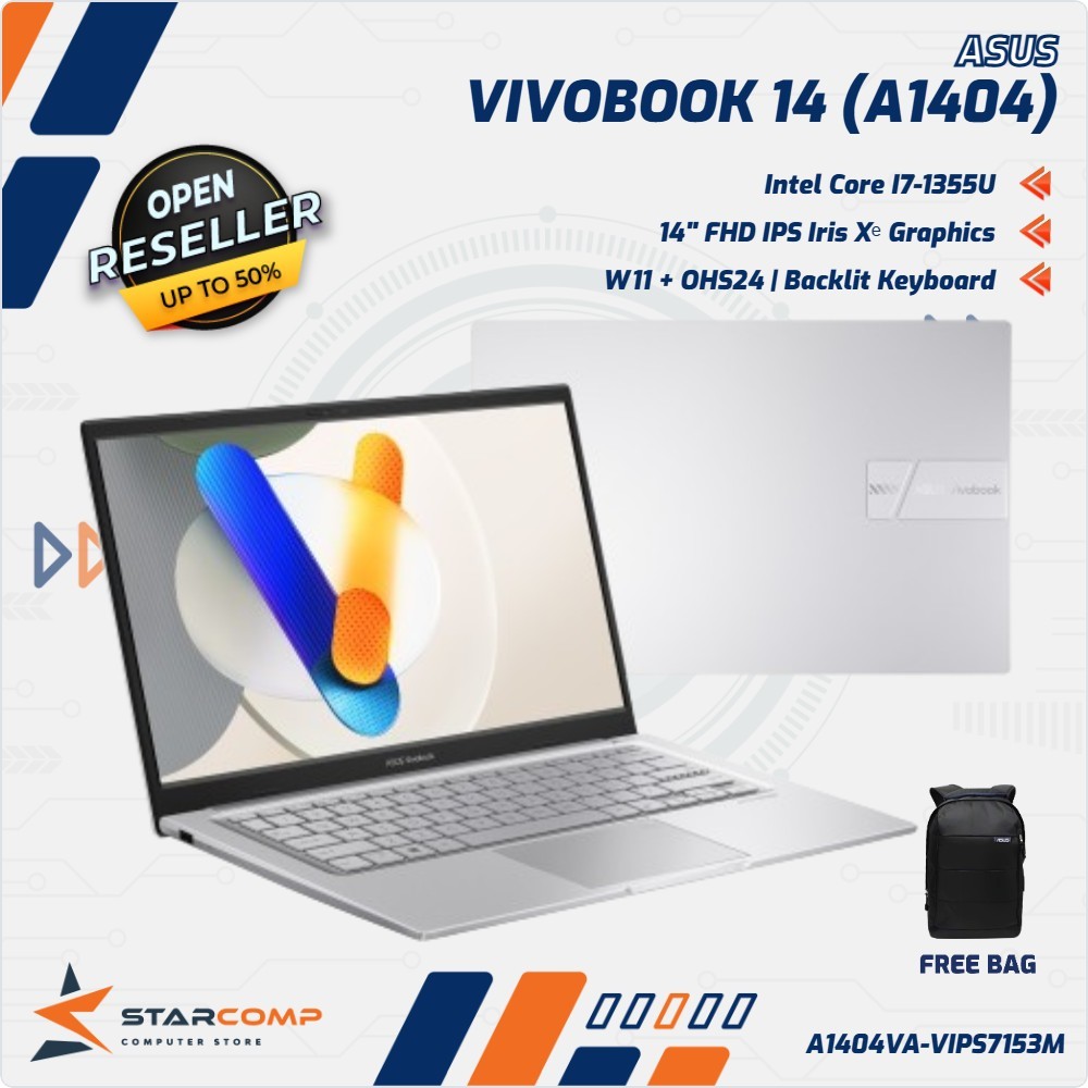 ASUS Vivobook 14 A1404VA Core i7-1355U 16GB SSD 512GB 14" FHD IPS W11+OHS