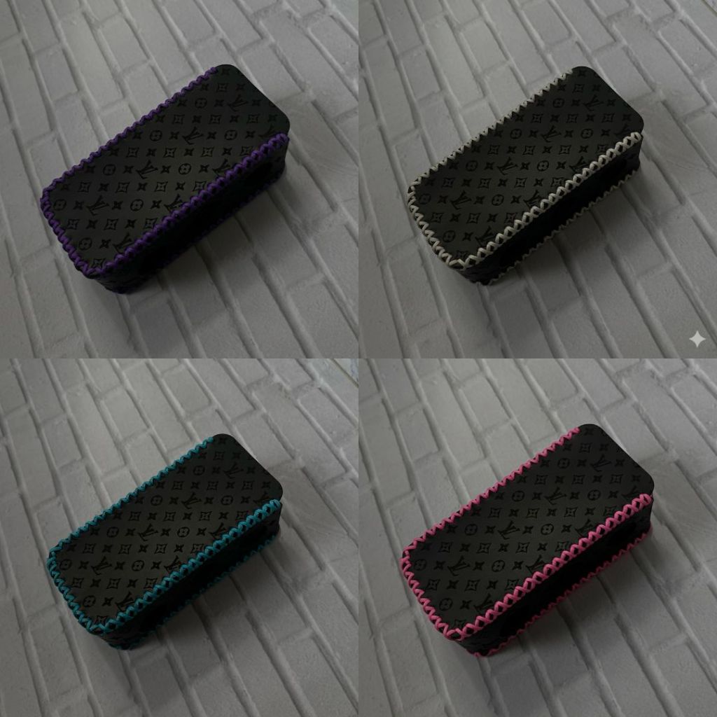Cover Case HexV-3 / Oframe Sintetis Hitam Bng Variasi Warna Lv Pattern Leather