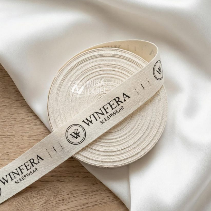 Custom Merek, Piterban lembut, Label Katun, Custom Logo , label woven subsitute