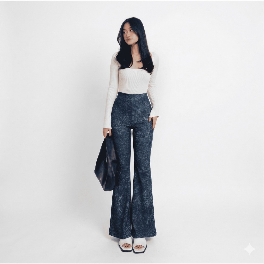 FX - Cutbray Denim Motif Levis Highwaist - Celana Flare Panjang Stretch Premium - Celana Panjang Wan
