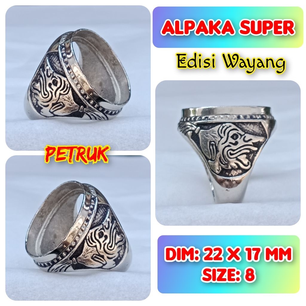 cincin emban batu akik batu permata alpaka super ukir Bali.84