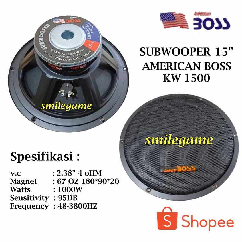 Speaker American Boss 15inch ABS KW1500 Subwoofer 1000Watt