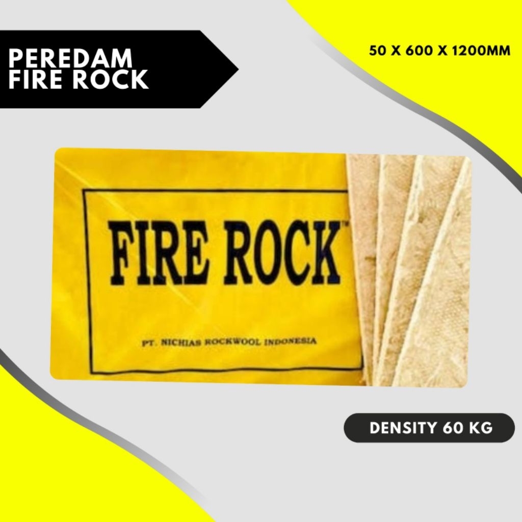 Rockwool Firerock Density 60 kg/m3 / Rockwool Peredam Suara 60 x 120 / Firerock density 60 tebal 5 c