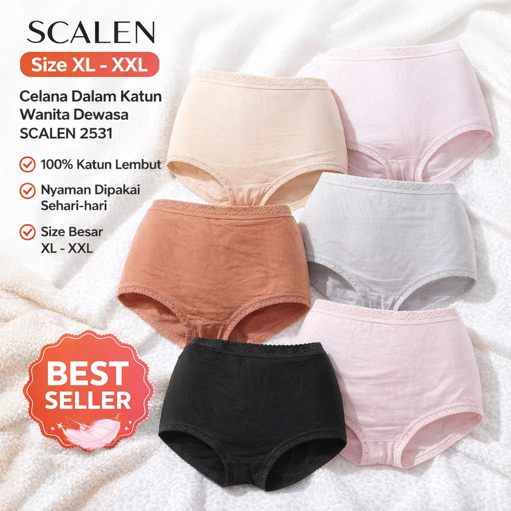 SCALEN | Size XL - XXL | Celana Dalam Katun Wanita Dewasa SCALEN 2531