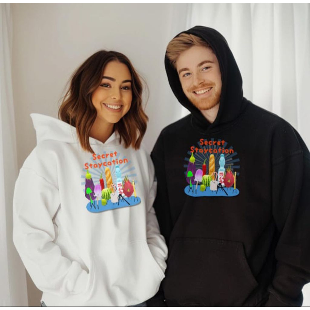 Hoodie Couple Secret Staycation | Sweater Couple Lucu Aesthetic Pria Wanita