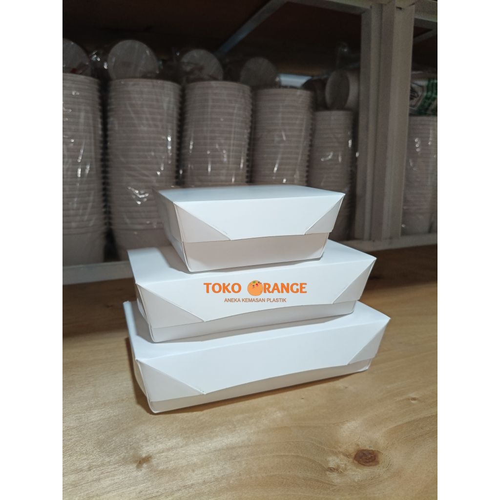 PAPER LUNCH IVORY / PAPER LUNCH PUTIH / PAPER LUNCH BOX S M L