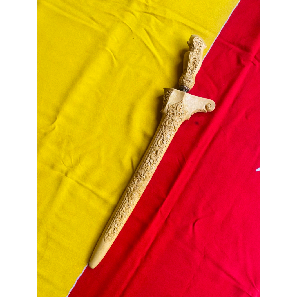 warangka keris 30cm ukiran 2D KAYU KEMUNING GADING sandang walikat | warangka keris | deder keris | 
